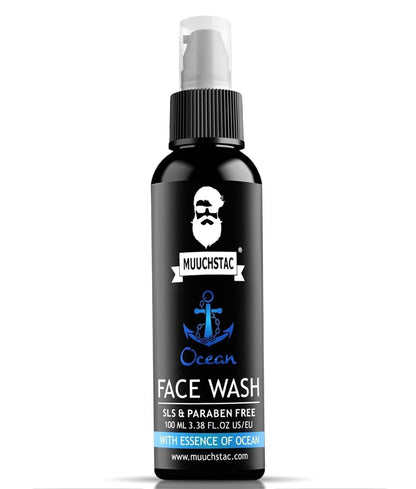 Muuchstac Face Wash for Men, Ocean Scent, Multi-Action Formula with Licorice Extract and Menthol