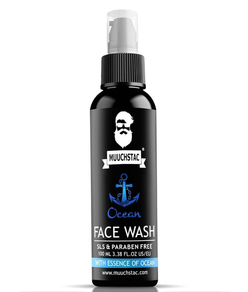 Muuchstac Face Wash for Men, Ocean Scent, Multi-Action Formula with Licorice Extract and Menthol