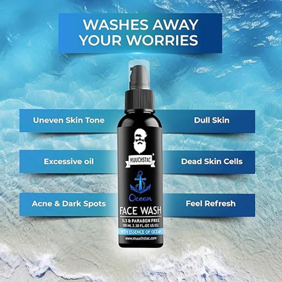 Muuchstac Face Wash for Men, Ocean Scent, Multi-Action Formula with Licorice Extract and Menthol - packaging (10)