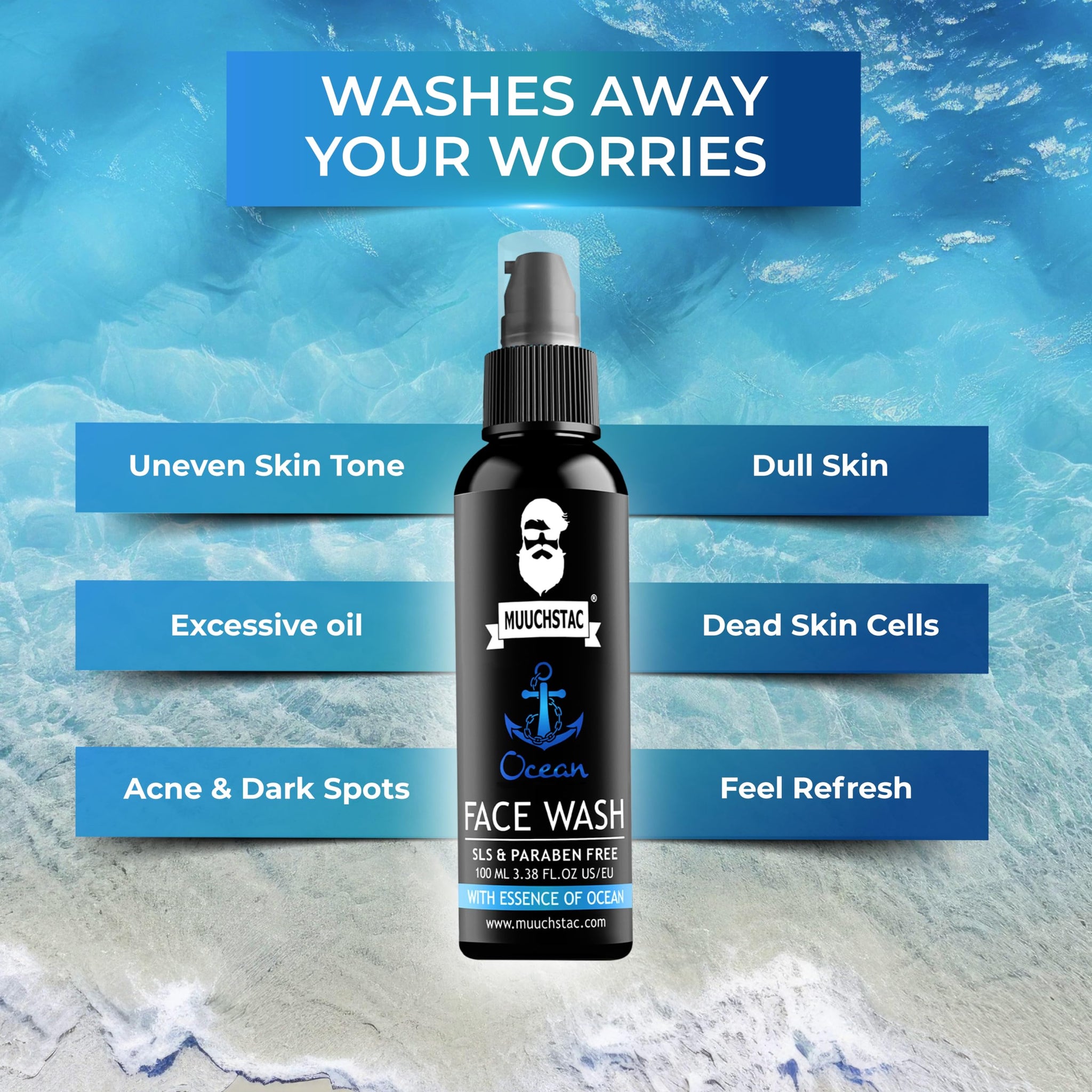 Muuchstac Face Wash for Men, Ocean Scent, Multi-Action Formula with Licorice Extract and Menthol - packaging (16)