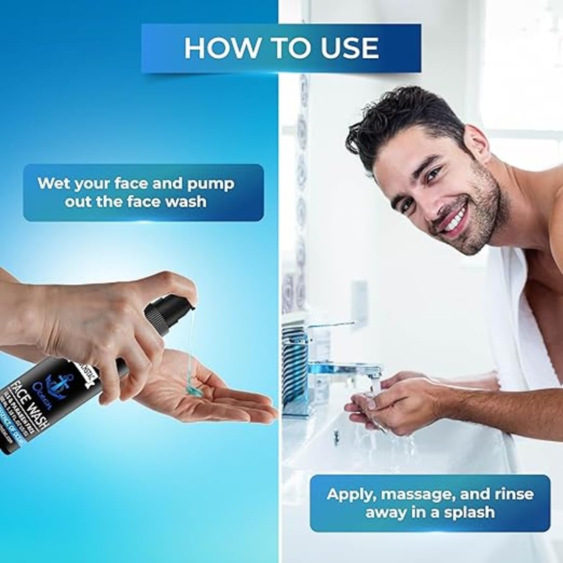 Muuchstac Face Wash for Men, Ocean Scent, Multi-Action Formula with Licorice Extract and Menthol - back view (9)