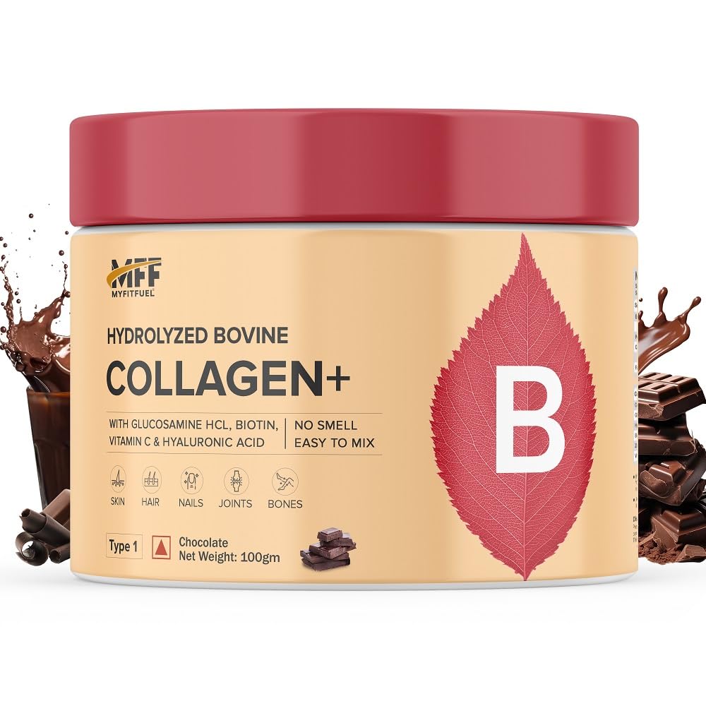 MyFitFuel Hydrolyzed Bovine Collagen Powder, Type 1 & 3, with Biotin, Hyaluronic Acid, Zinc, Vitamin C & Glucosamine