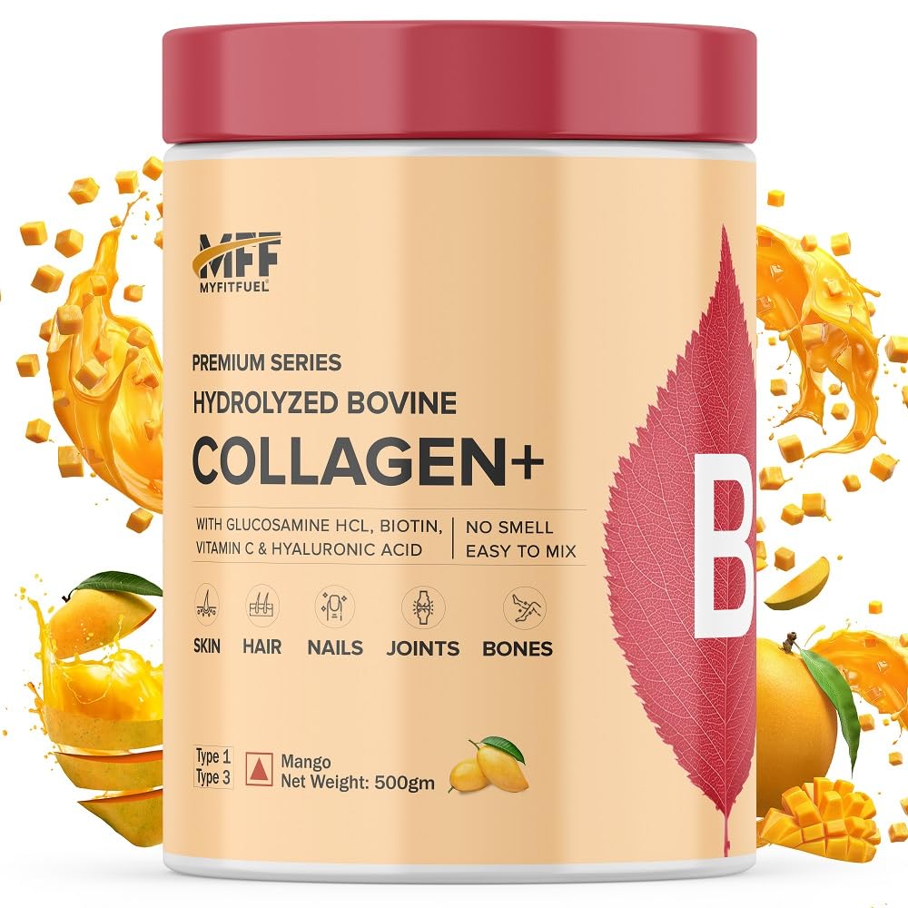 MyFitFuel Hydrolyzed Bovine Collagen Powder, Type 1 & 3, with Biotin, Hyaluronic Acid, Zinc, Vitamin C & Glucosamine (21)