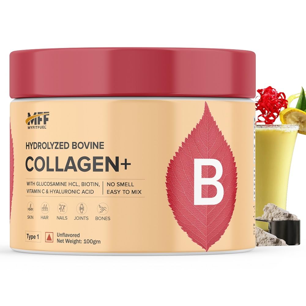 MyFitFuel Hydrolyzed Bovine Collagen Powder, Type 1 & 3, with Biotin, Hyaluronic Acid, Zinc, Vitamin C & Glucosamine (35)