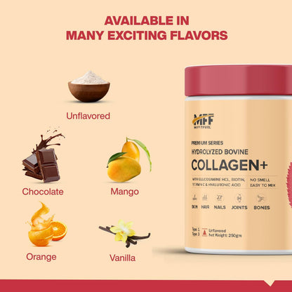MyFitFuel Hydrolyzed Bovine Collagen Powder, Type 1 & 3, with Biotin, Hyaluronic Acid, Zinc, Vitamin C & Glucosamine - in use