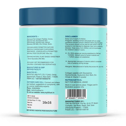 MyFitFuel Hydrolyzed Marine Collagen Peptides Powder with Biotin & Hyaluronic Acid - size and scale (12)