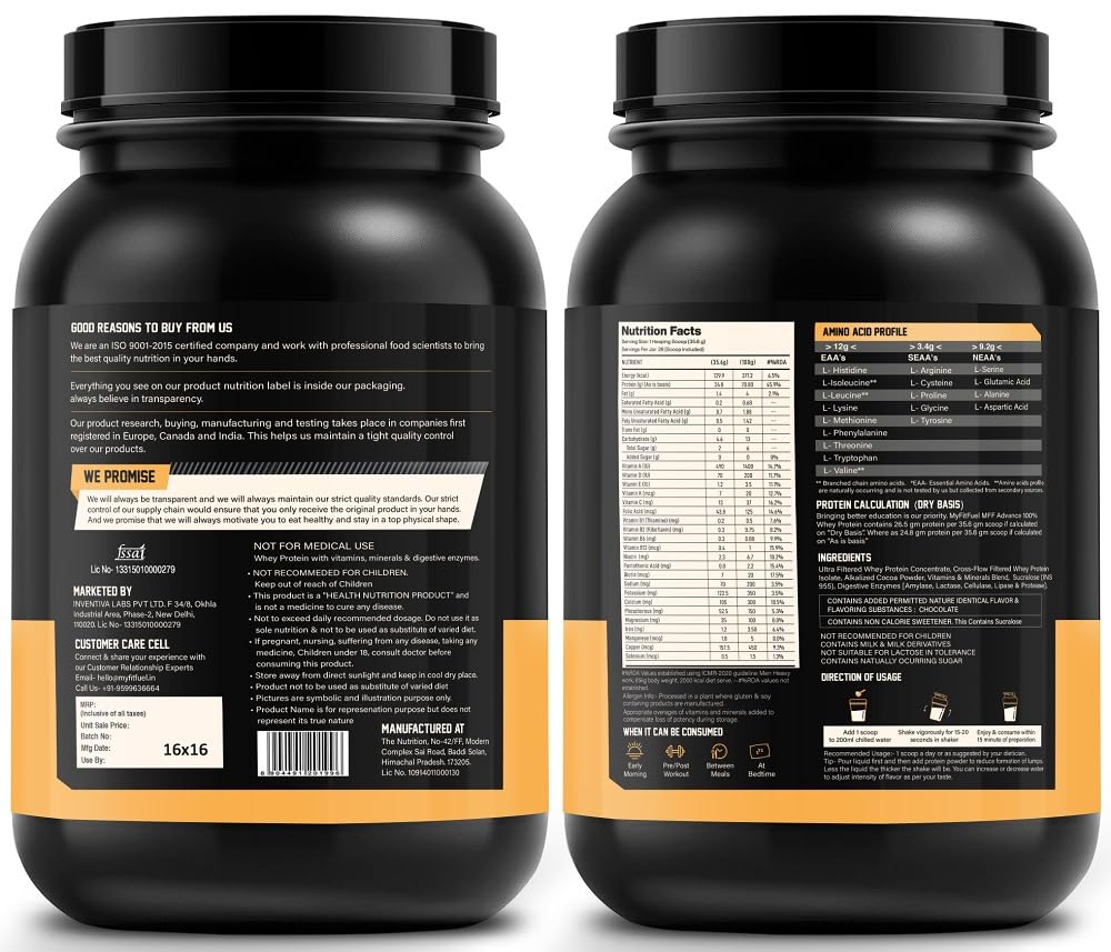 MyFitFuel MFF Whey Protein Powder, Adult Protein Supplement with Digestive Enzymes, 22 Vitamins & Minerals - packaging (11)