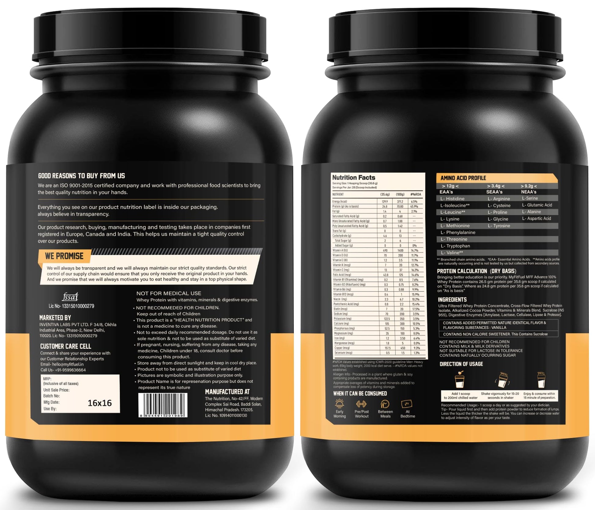 MyFitFuel MFF Whey Protein Powder, Adult Protein Supplement with Digestive Enzymes, 22 Vitamins & Minerals - packaging (16)