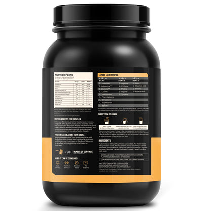 MyFitFuel MFF Whey Protein Powder, Adult Protein Supplement with Digestive Enzymes, 22 Vitamins & Minerals - back view (22)
