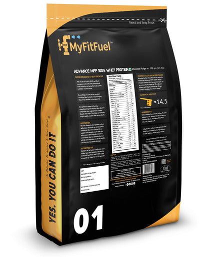 MyFitFuel MFF Whey Protein Powder, Adult Protein Supplement with Digestive Enzymes, 22 Vitamins & Minerals - close-up detail