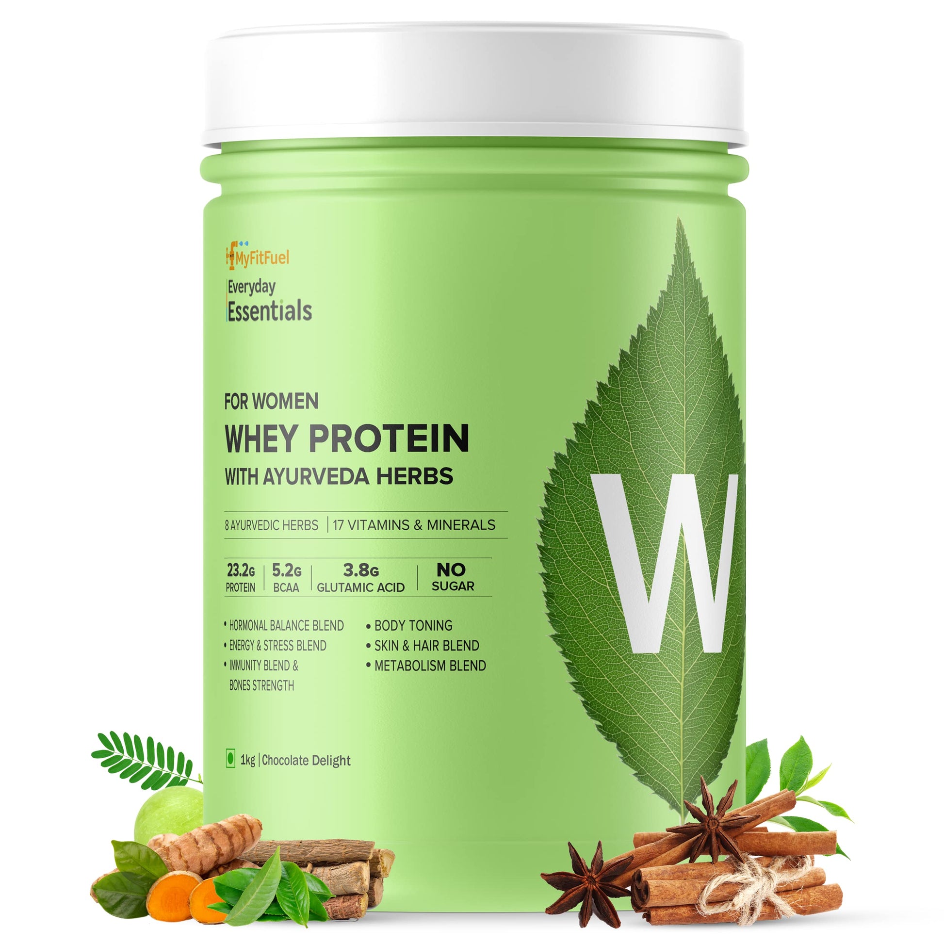 MyFitFuel Women Clean Whey Protein Powder, Chocolate Delight with Ayurvedic Herbs & Multivitamins