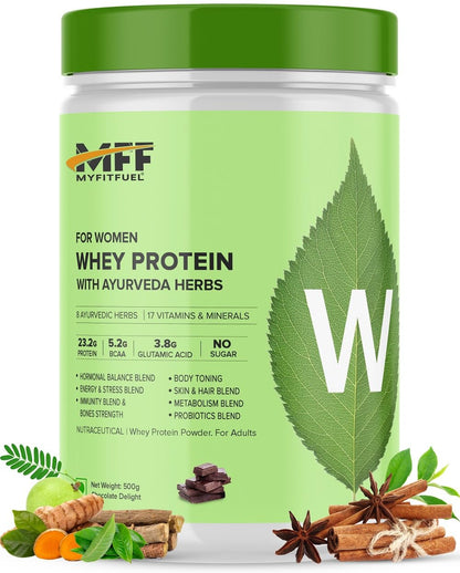 MyFitFuel Women Clean Whey Protein Powder, Chocolate Delight with Ayurvedic Herbs & Multivitamins (8)