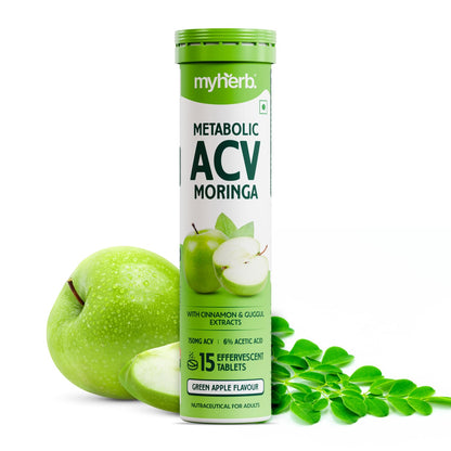 MYHERB ACV Moringa Nutritional Supplement, Effervescent Tablets, 100g, No Added Sugar, Adult Unisex