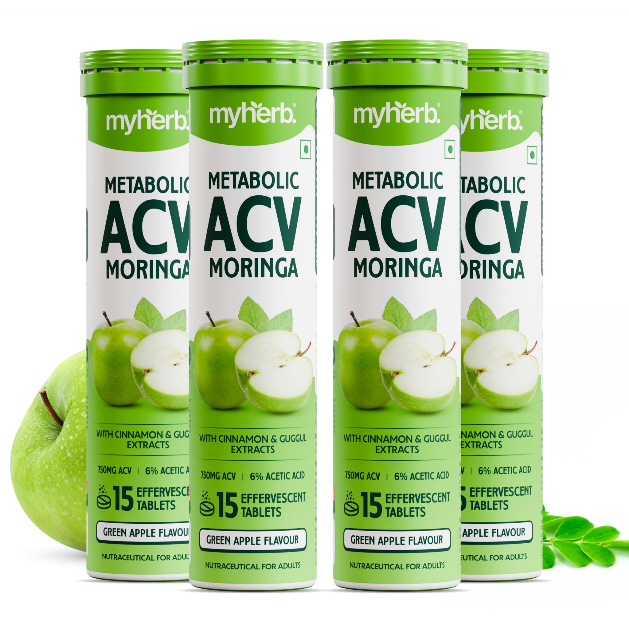 MYHERB ACV Moringa Nutritional Supplement, Effervescent Tablets, 100g, No Added Sugar, Adult Unisex (10)
