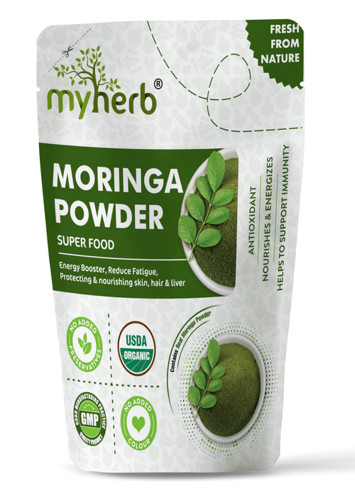 MYHERB Moringa Powder, 227g/0.5 Lbs, Fine Leaf Powder, Herbal Supplement