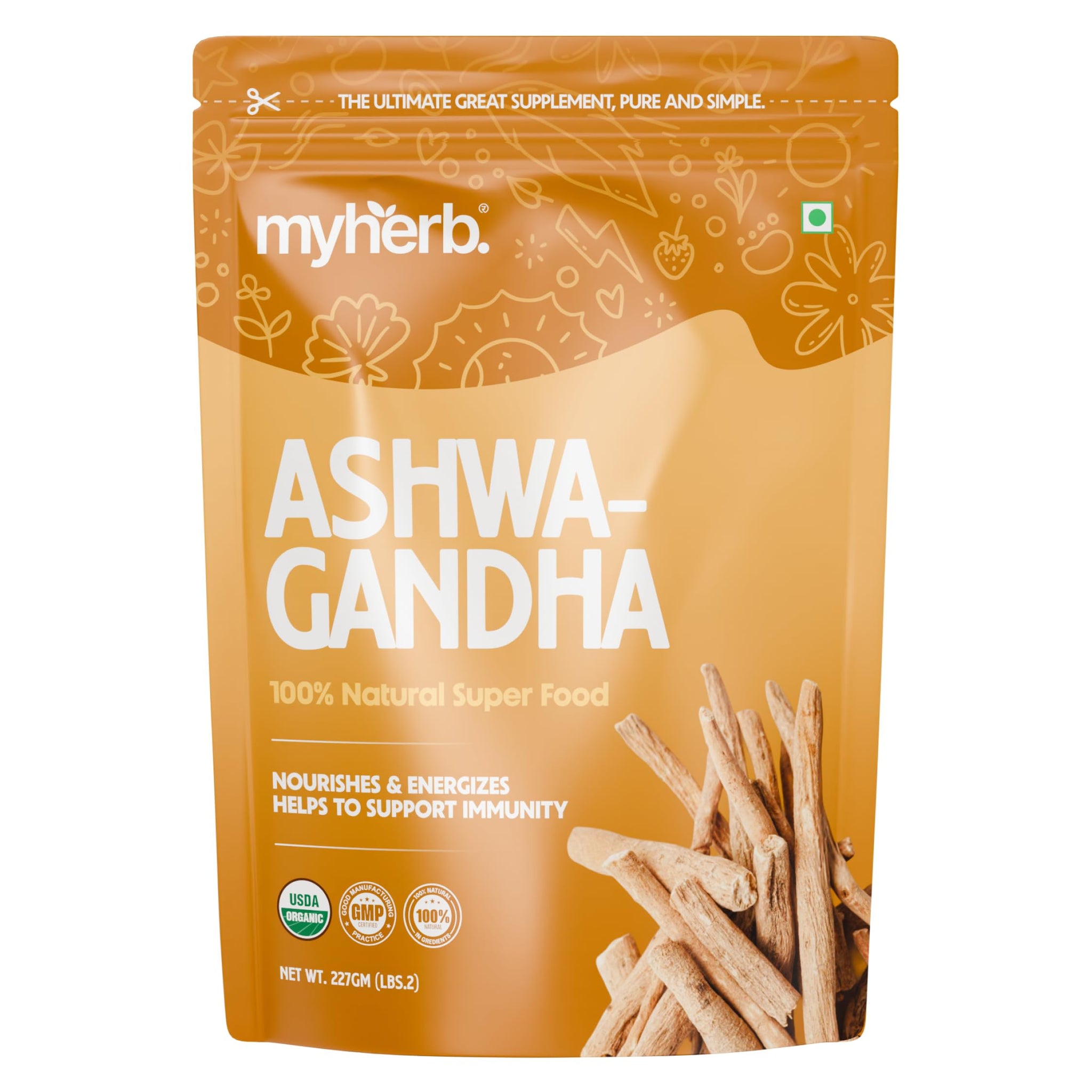 MYHERB Natural Organic Ashwagandha Powder, Herbal Supplement, 100g / 227g, Withania Somnifera (8)