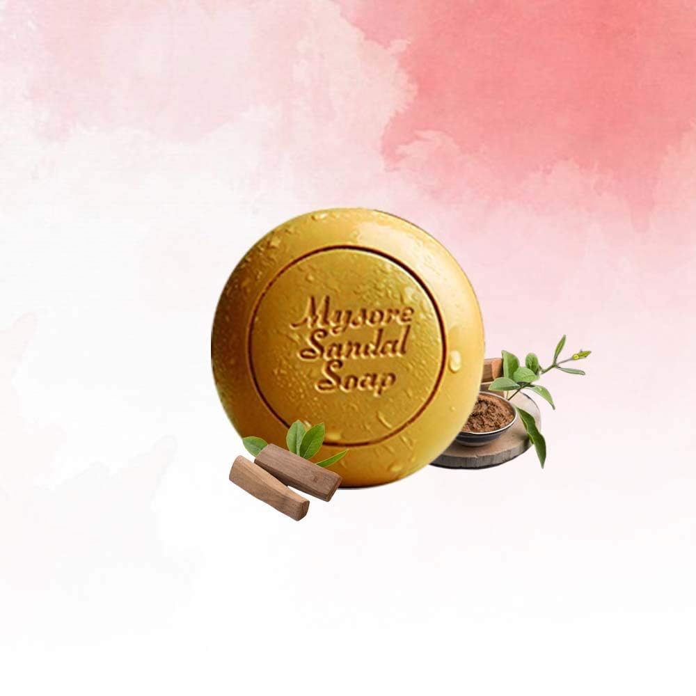 Mysore Sandal Original Bathing Soap Pack of 3, 450g (150g each), Sandalwood Scent, Solid Soap Bars - ingredients panel