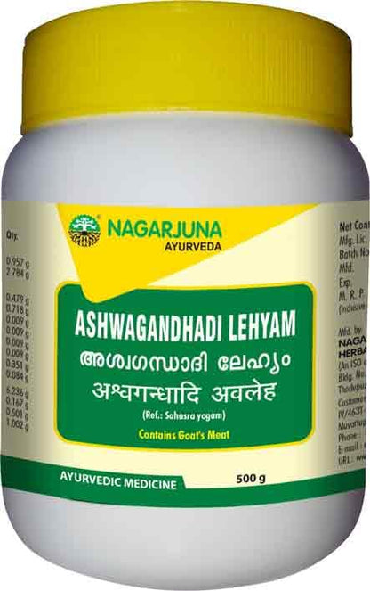 NAGARJUNA Ashwagandhaadi Lehyam, 500g, Herbal Supplement - packaging
