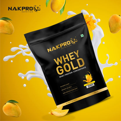 NAKPRO Gold Whey Protein Powder, Ultra-Filtered WPC and Cross-Flow WPI Blend, Adult Nutrition Supplement, 25.5g Protein Per S