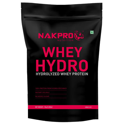 NAKPRO HYDRO Hydrolyzed Whey Protein Powder, 1kg, Dietary Supplement for Adults