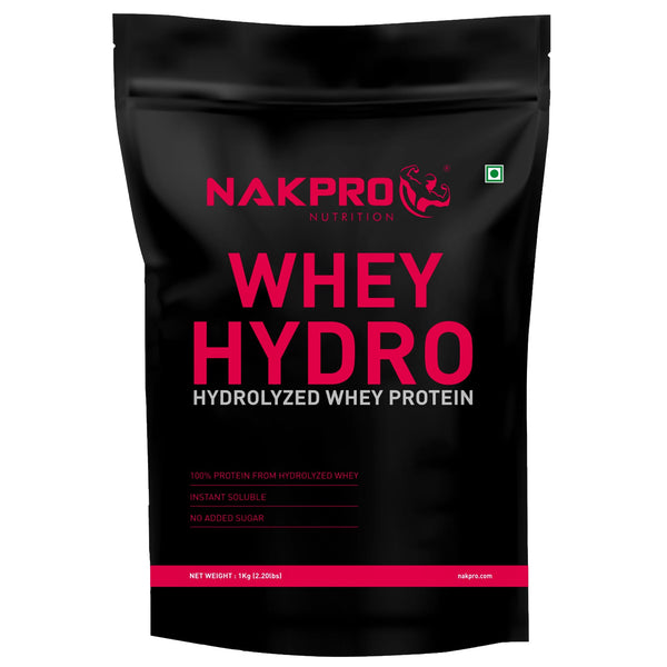 NAKPRO HYDRO Hydrolyzed Whey Protein Powder, 1kg, Dietary Supplement for Adults