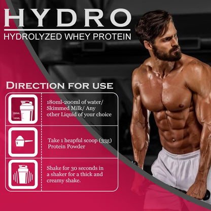 NAKPRO HYDRO Hydrolyzed Whey Protein Powder, 1kg, Dietary Supplement for Adults - label detail (13)