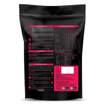 NAKPRO HYDRO Hydrolyzed Whey Protein Powder, 1kg, Dietary Supplement for Adults - front view