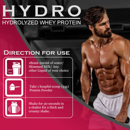 NAKPRO HYDRO Hydrolyzed Whey Protein Powder, 1kg, Dietary Supplement for Adults - ingredients panel