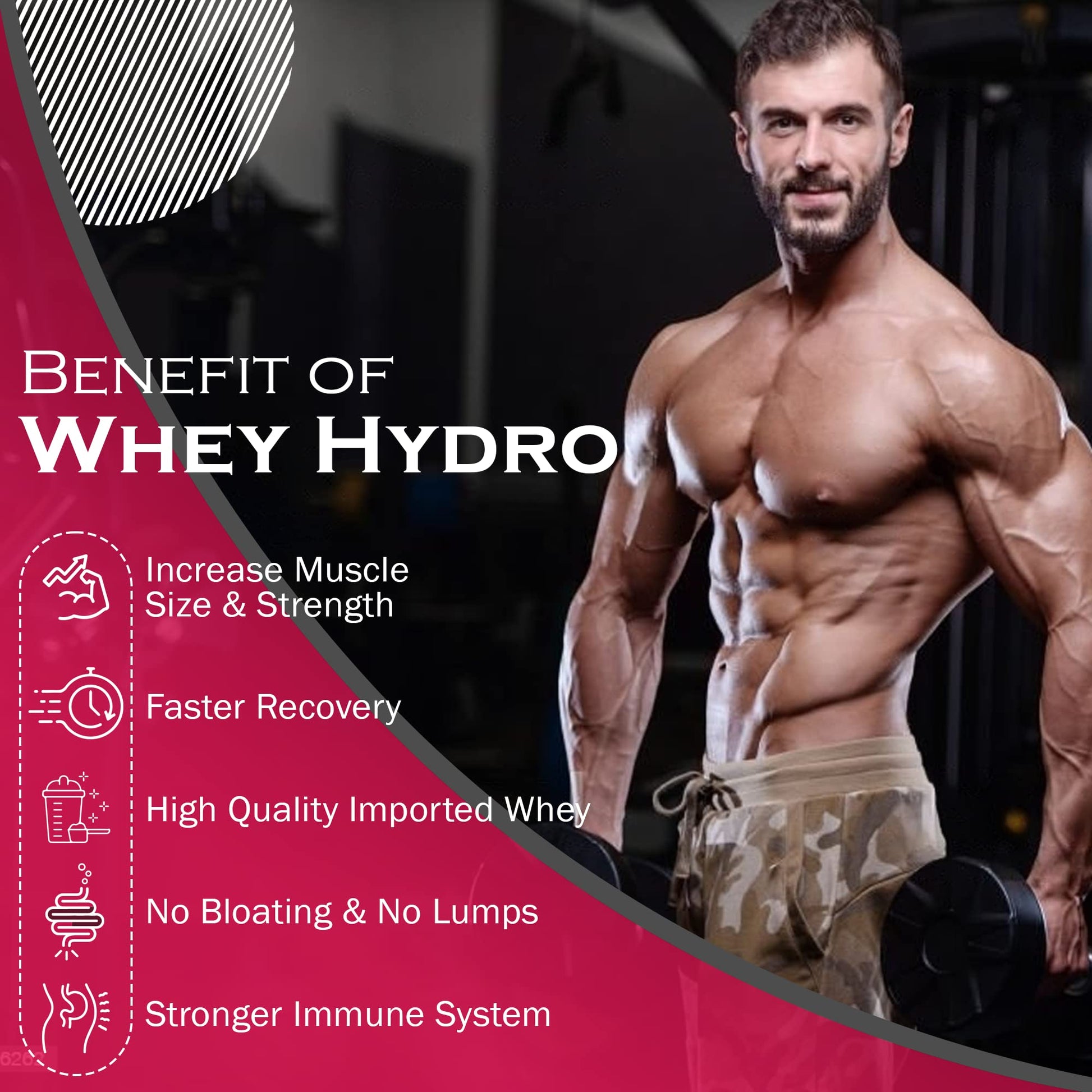 NAKPRO HYDRO Hydrolyzed Whey Protein Powder, 1kg, Dietary Supplement for Adults - close-up detail