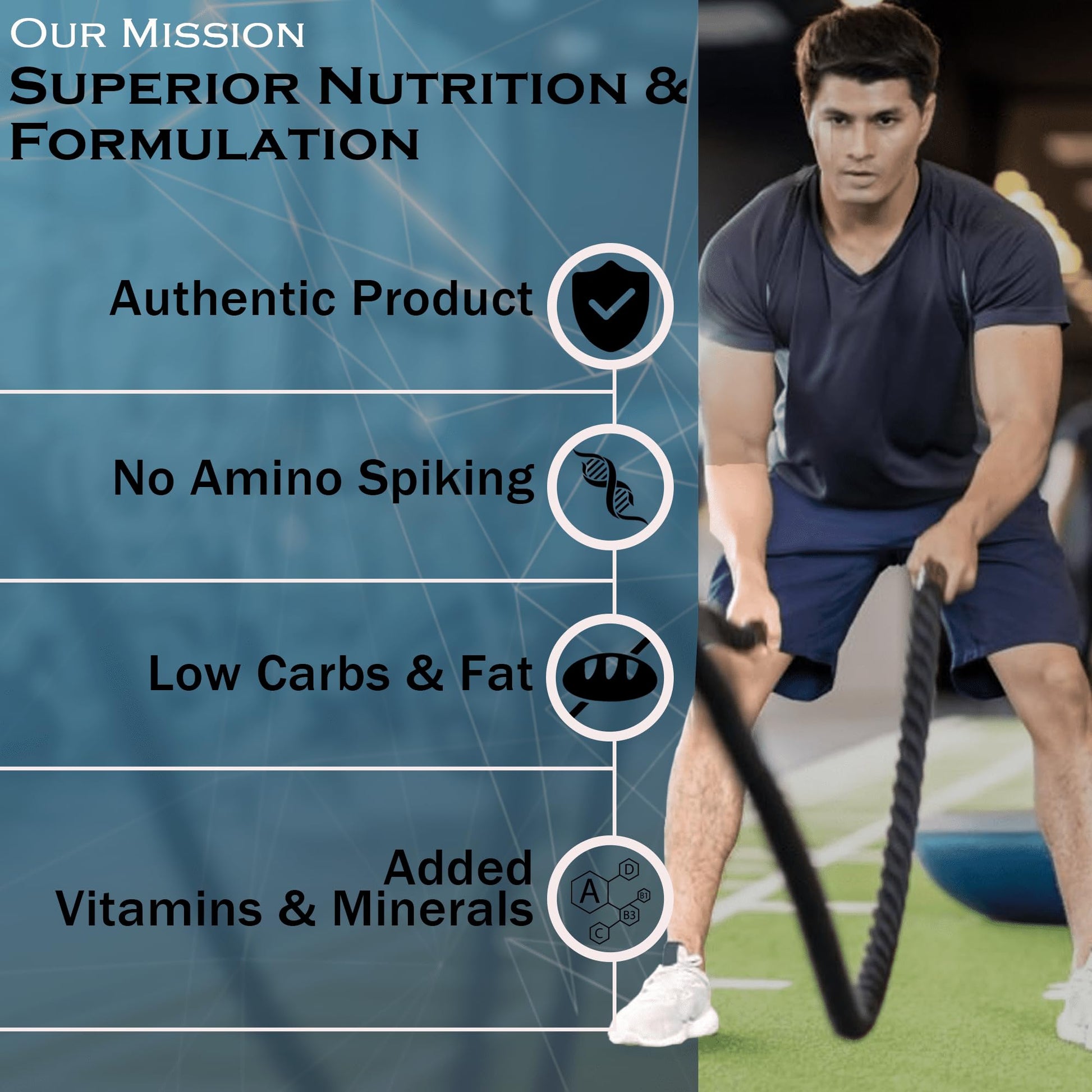 NAKPRO Impact Whey Protein Powder, 1 kg, Isolate & Concentrate Blend with Digestive Enzymes, Vitamins & Minerals - close-up d