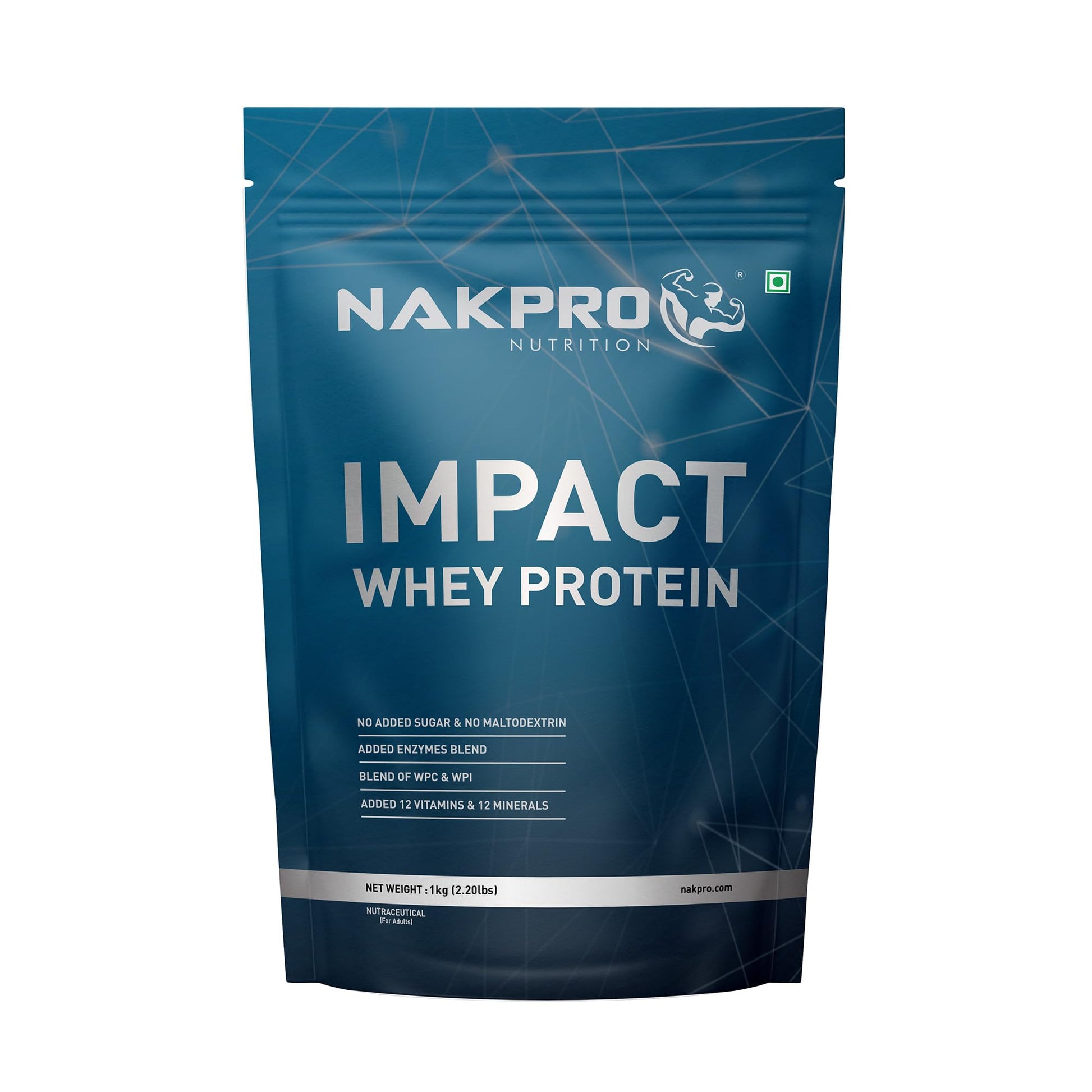 NAKPRO Impact Whey Protein Powder, 1 kg, Isolate & Concentrate Blend with Digestive Enzymes, Vitamins & Minerals (14)