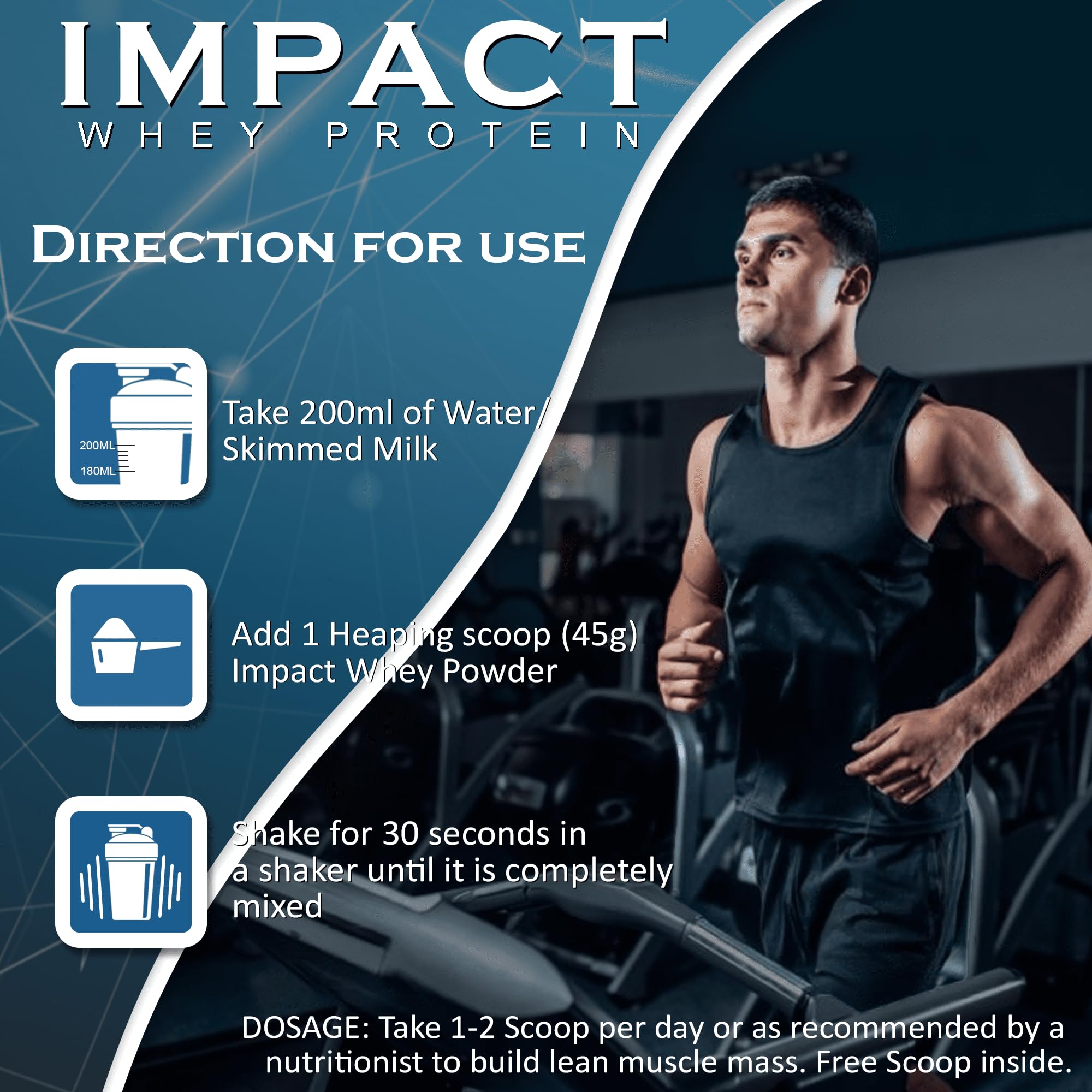 NAKPRO Impact Whey Protein Powder, 1 kg, Isolate & Concentrate Blend with Digestive Enzymes, Vitamins & Minerals - packaging