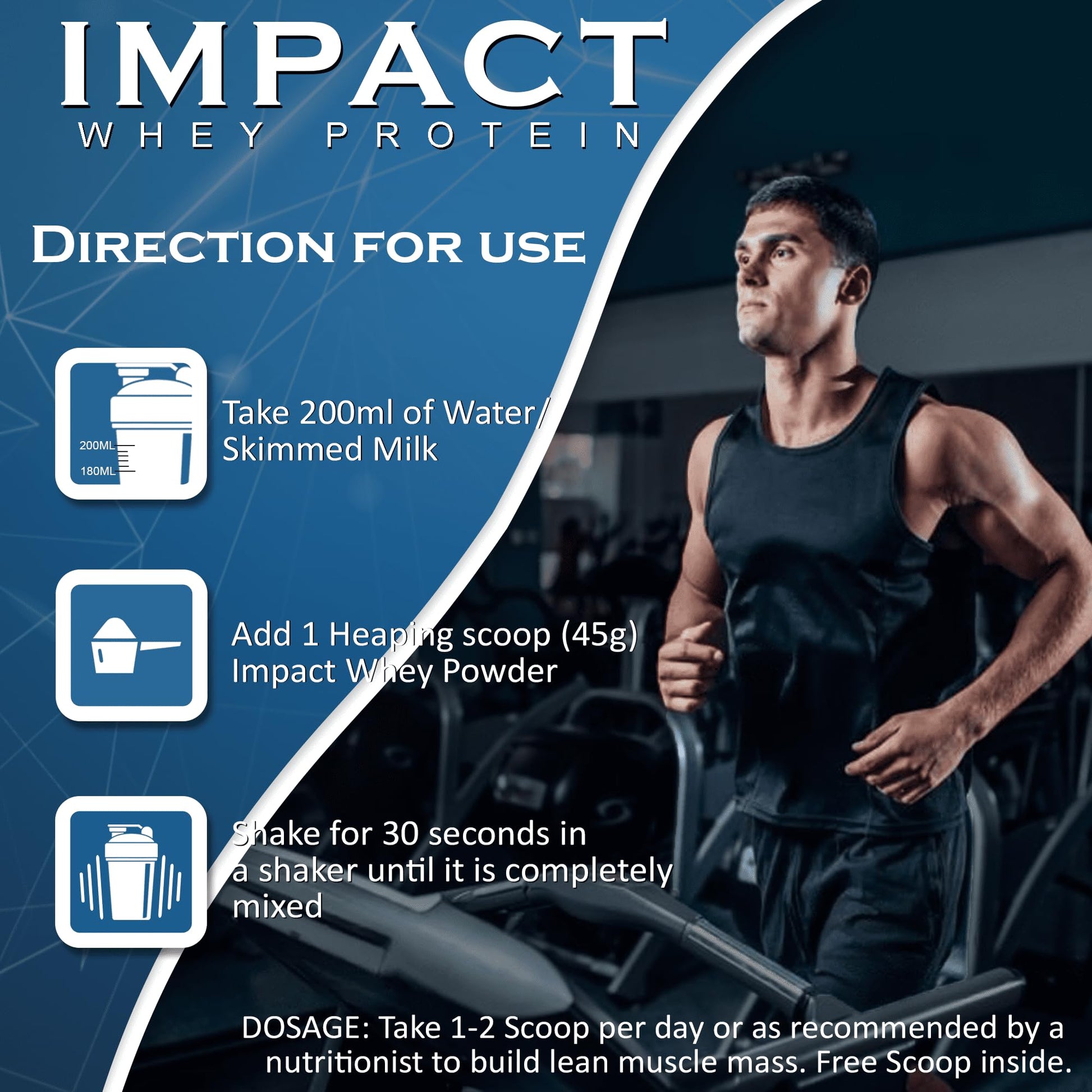 NAKPRO Impact Whey Protein Powder, 1 kg, Isolate & Concentrate Blend with Digestive Enzymes, Vitamins & Minerals - packaging 