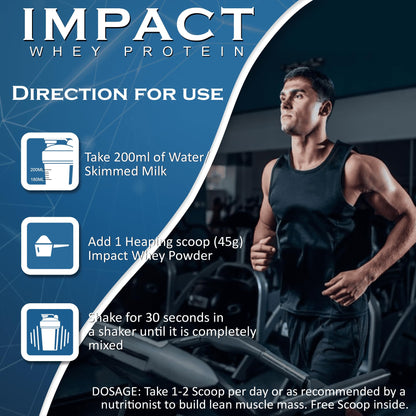 NAKPRO Impact Whey Protein Powder, 1 kg, Isolate & Concentrate Blend with Digestive Enzymes, Vitamins & Minerals - packaging 