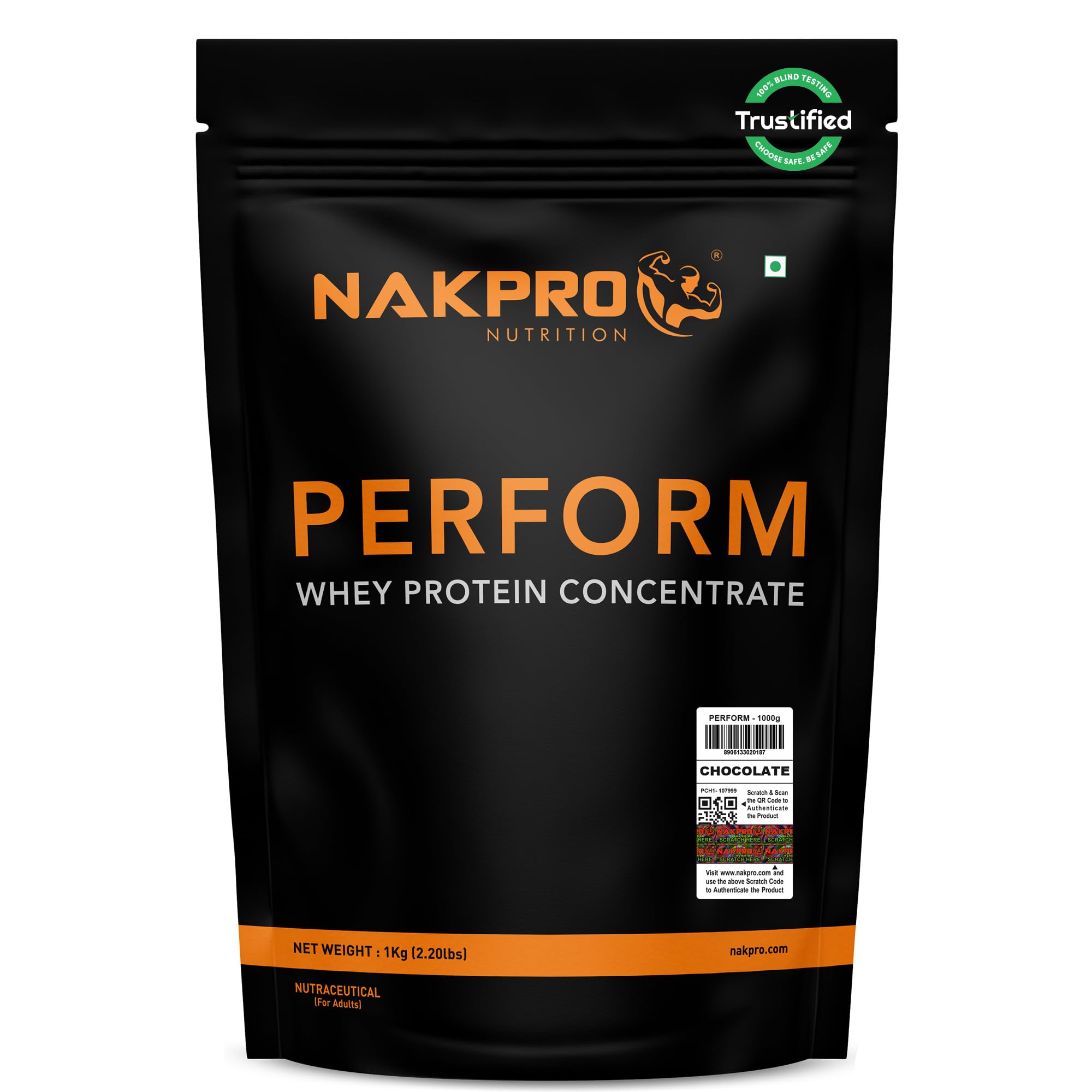 NAKPRO NUTRITION Perform Whey Protein Concentrate, 1kg Banana Flavor, 24g Protein Per 37g Scoop, Adult Powder Supplement (12)