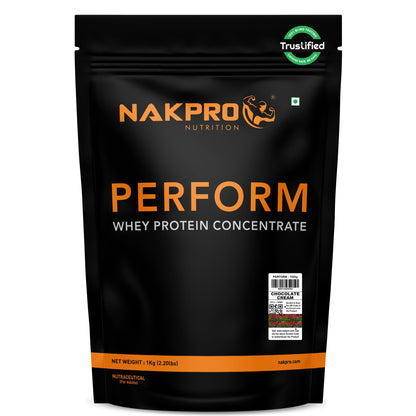 NAKPRO NUTRITION Perform Whey Protein Concentrate, 1kg Banana Flavor, 24g Protein Per 37g Scoop, Adult Powder Supplement (16)