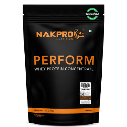 NAKPRO NUTRITION Perform Whey Protein Concentrate, 1kg Banana Flavor, 24g Protein Per 37g Scoop, Adult Powder Supplement (24)