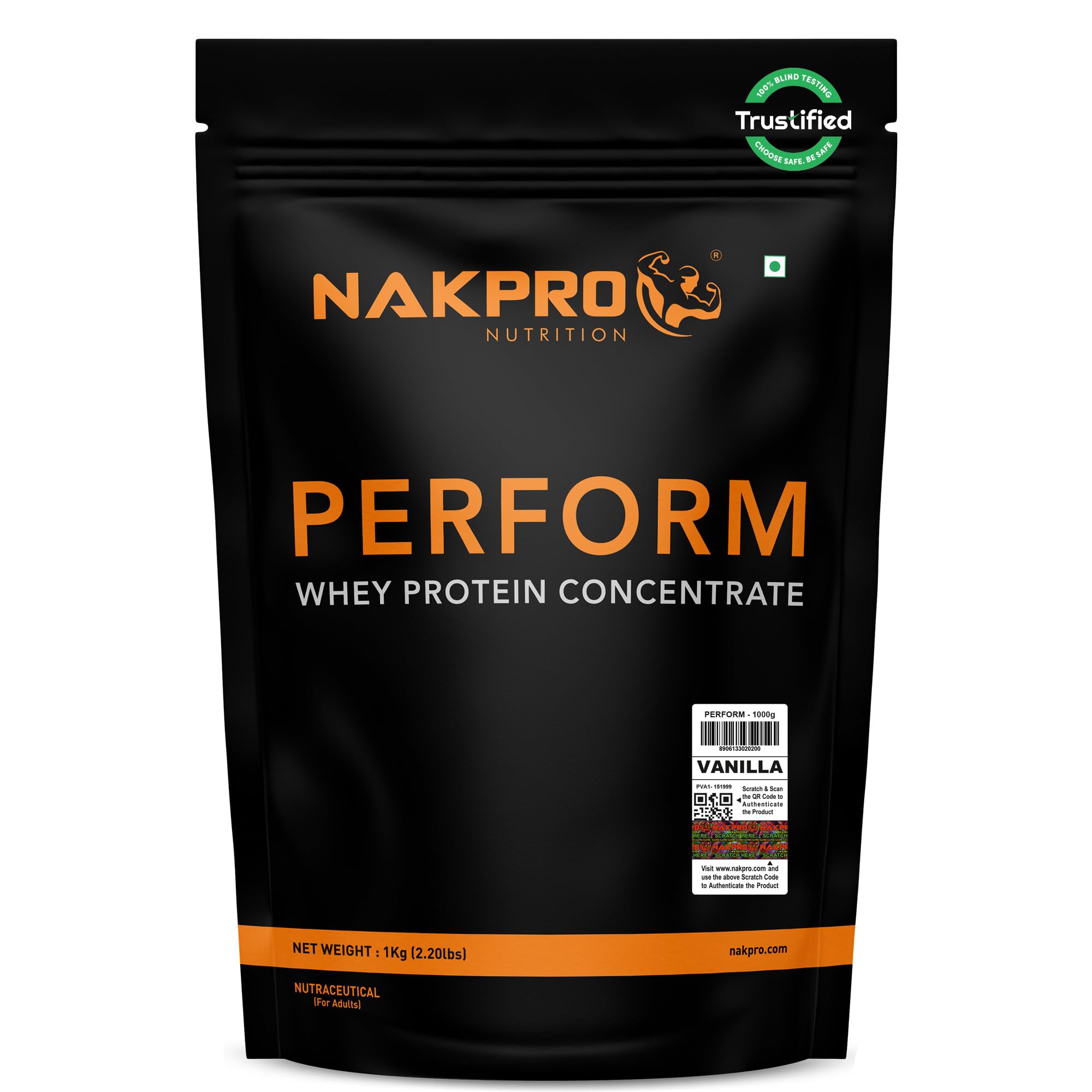 NAKPRO NUTRITION Perform Whey Protein Concentrate, 1kg Banana Flavor, 24g Protein Per 37g Scoop, Adult Powder Supplement (32)