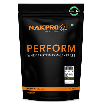 NAKPRO NUTRITION Perform Whey Protein Concentrate, 1kg Banana Flavor, 24g Protein Per 37g Scoop, Adult Powder Supplement (32)