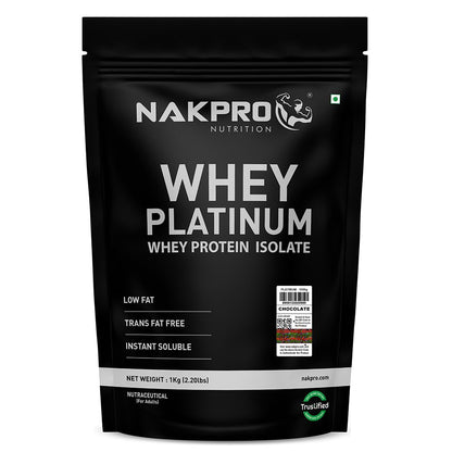 NAKPRO Platinum Whey Protein Isolate Powder, Cross-Flow Filtered, Trustified Certified, Adult Formula (10)