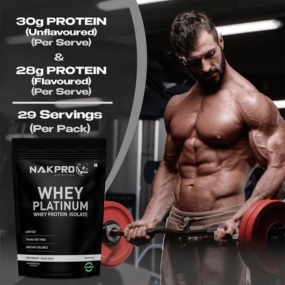 NAKPRO Platinum Whey Protein Isolate Powder, Cross-Flow Filtered, Trustified Certified, Adult Formula - packaging
