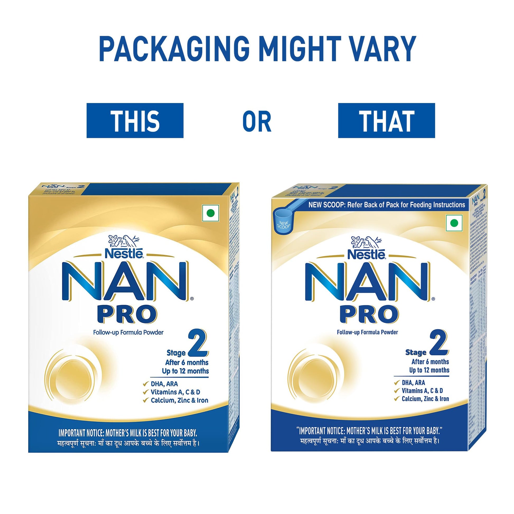 NAN PRO Stage 2 Follow-Up Formula Milk Powder with DHA and Iron, After 6 Months to 12 Months - front view (11)