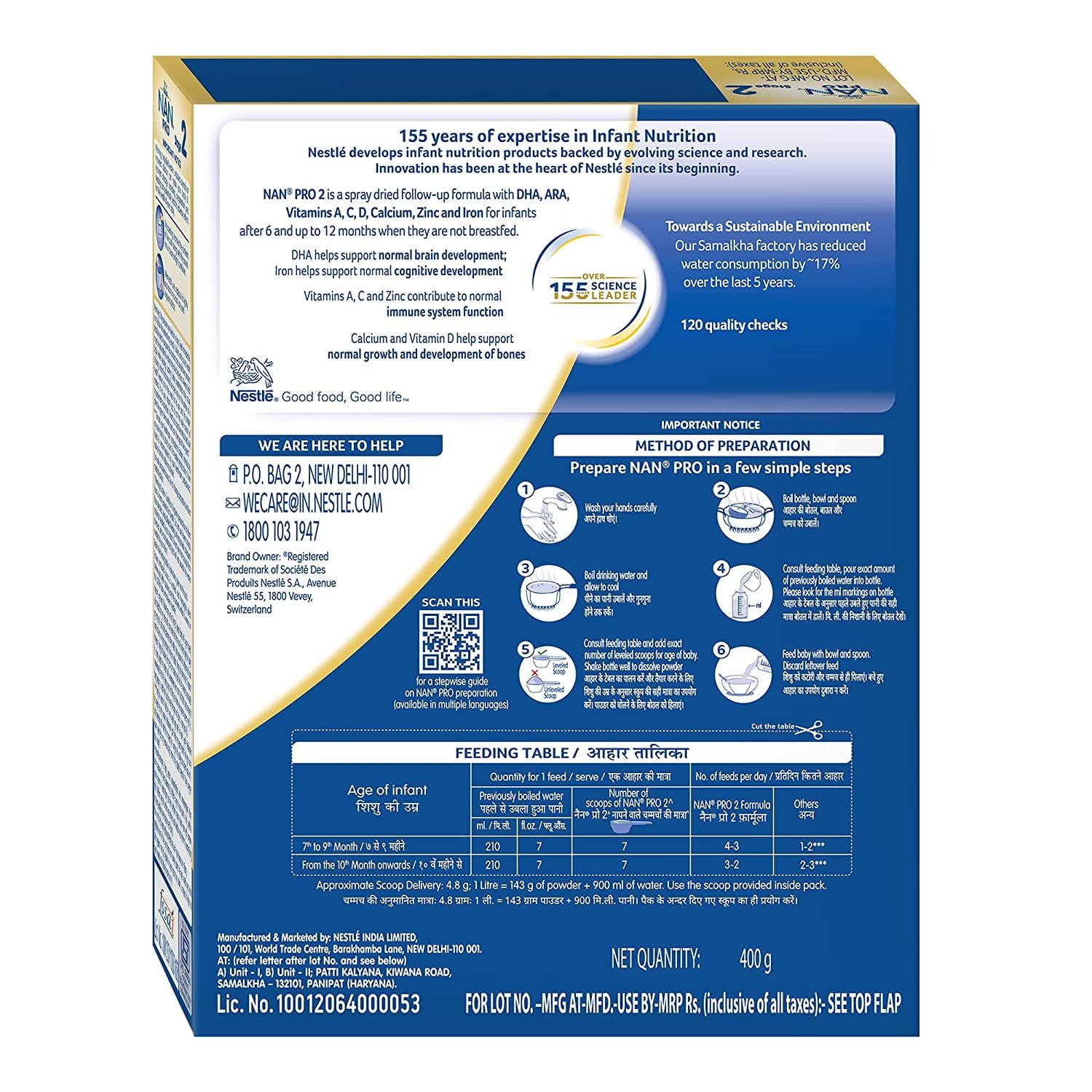 NAN PRO Stage 2 Follow-Up Formula Milk Powder with DHA and Iron, After 6 Months to 12 Months - back view (12)