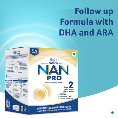 NAN PRO Stage 2 Follow-Up Formula Milk Powder with DHA and Iron, After 6 Months to 12 Months - packaging