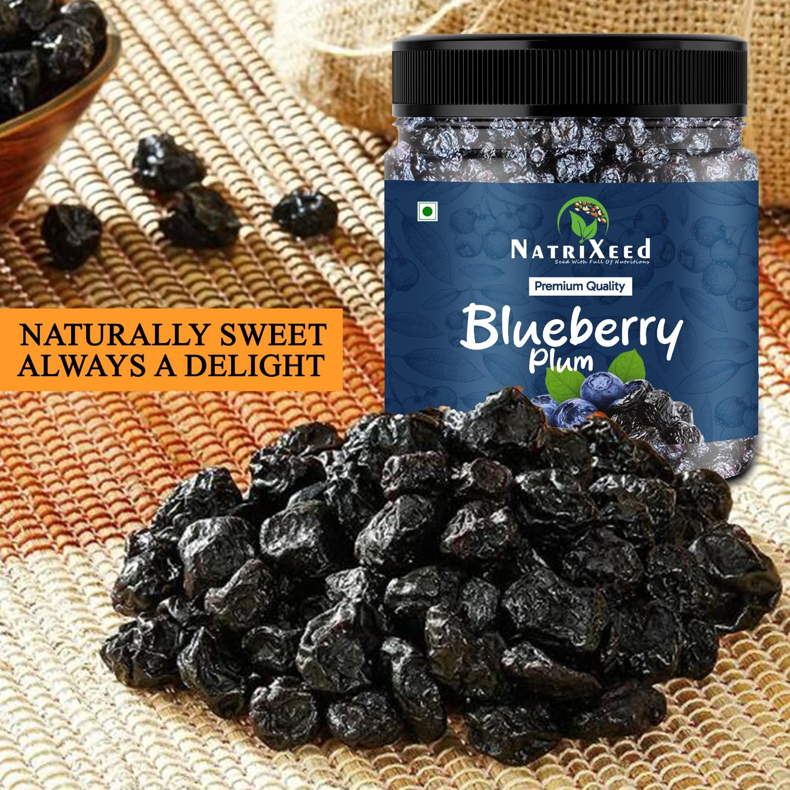 NatriXeed Blueberry Plum Dry Fruits | Naturally Sweet, Fresh & Juicy | Rich in Fiber, Minerals & Vitamins | Tasty & Healthy S