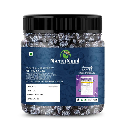 NatriXeed Blueberry Plum Dry Fruits | Naturally Sweet, Fresh & Juicy | Rich in Fiber, Minerals & Vitamins | Tasty & Healthy S