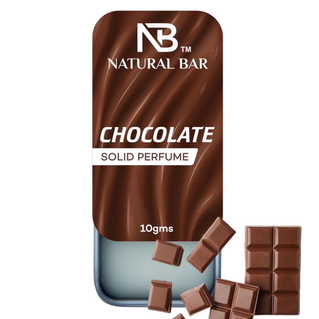 NATURAL BAR Alcohol-Free Solid Perfume, Unisex Chocolate Scent, 150g, Travel Friendly Wax Cologne