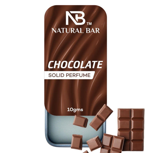 NATURAL BAR Alcohol-Free Solid Perfume, Unisex Chocolate Scent, 150g, Travel Friendly Wax Cologne
