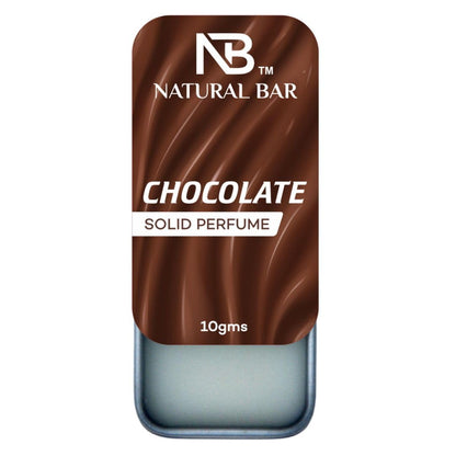 NATURAL BAR Alcohol-Free Solid Perfume, Unisex Chocolate Scent, 150g, Travel Friendly Wax Cologne - front view