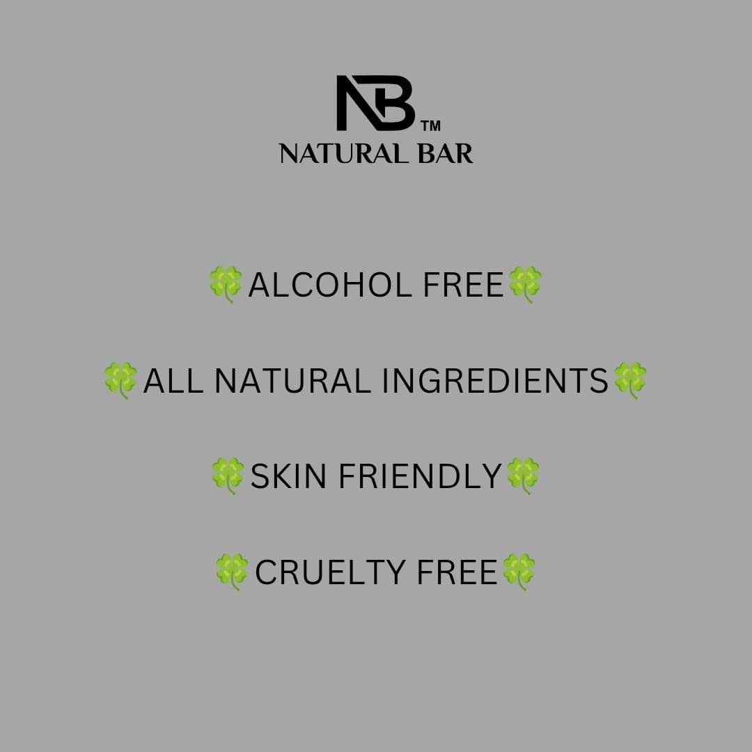 NATURAL BAR Alcohol-Free Solid Perfume, Unisex Chocolate Scent, 150g, Travel Friendly Wax Cologne - ingredients panel